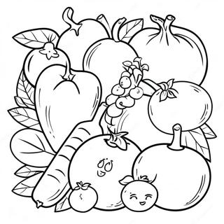 Colorful Fruits And Vegetables Coloring Page 62508-51779