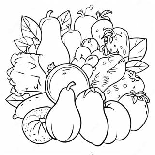 Colorful Fruits And Vegetables Coloring Page 62508-51780