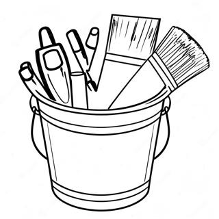 Paint Bucket Clipart Coloring Pages