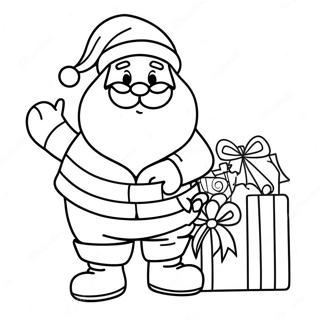 Jolly Santa With Gifts Coloring Page 62578-51837