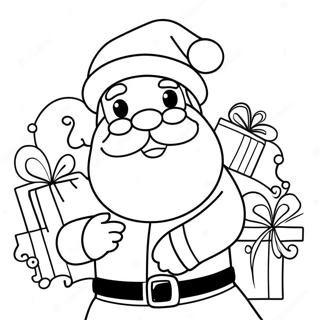 Jolly Santa With Gifts Coloring Page 62578-51840