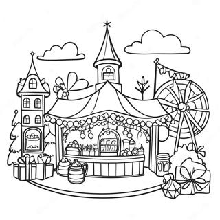 Festive German Christmas Market Coloring Page 62588-51842