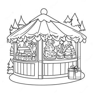 Festive German Christmas Market Coloring Page 62588-51844