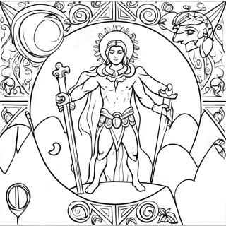 Mystical Moon Tarot Scene Coloring Page 62598-51862