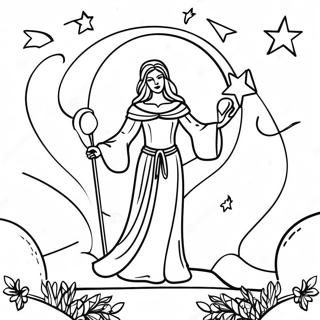 Mystical Moon Tarot Scene Coloring Page 62598-51864