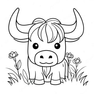 Highland Cow For Adults Coloring Pages