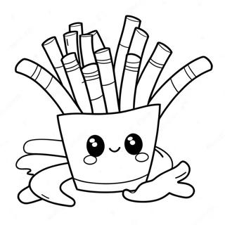 Cute Cartoon French Fries Coloring Page 62688-51918