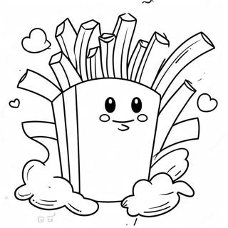 Cute Cartoon French Fries Coloring Page 62688-51919