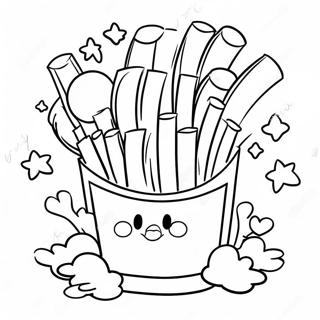 Cute Cartoon French Fries Coloring Page 62688-51920