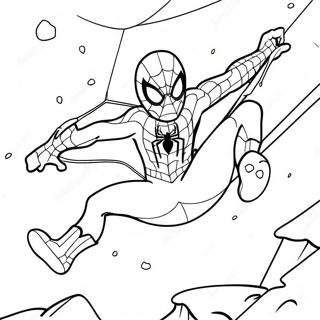 Festive Spiderman Swinging Through Snow Coloring Page 62708-51938