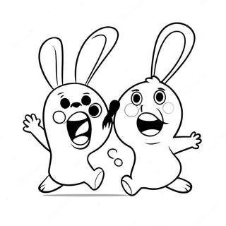 Funny Rabbids In Action Coloring Page 62718-51946