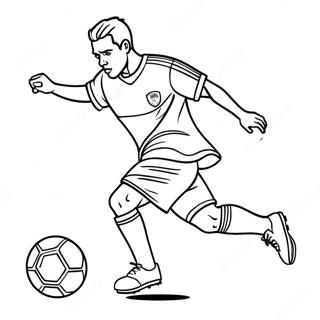 Soccer Player Kicking A Ball Coloring Page 62727-51950