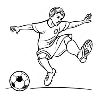 Soccer Player Kicking A Ball Coloring Page 62727-51952