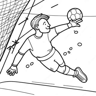 Goalkeeper Diving For A Save Coloring Page 62728-51955