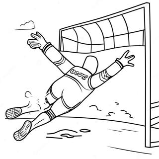 Goalkeeper Diving For A Save Coloring Page 62728-51956