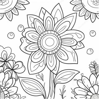 Vibrant Flower Growth Coloring Page 62769-51973