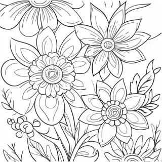 Vibrant Flower Growth Coloring Page 62769-51976