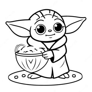 Baby Yoda Valentine Coloring Pages