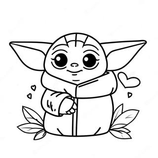 Baby Yoda Valentine Coloring Page 62778-51996