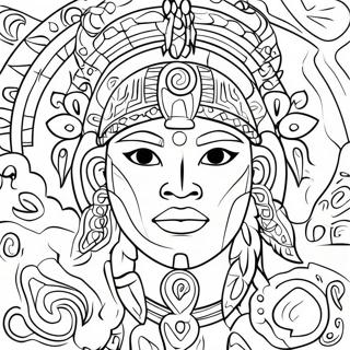 Colorful Taino Symbols Coloring Page 62789-51989