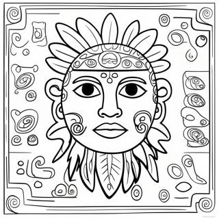 Colorful Taino Symbols Coloring Page 62789-51991