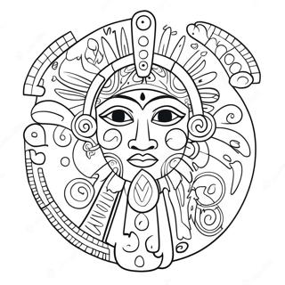 Colorful Taino Symbols Coloring Page 62789-51992