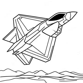 F22 Fighter Jet In Flight Coloring Page 62799-52001