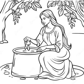 Woman At The Well Coloring Pages