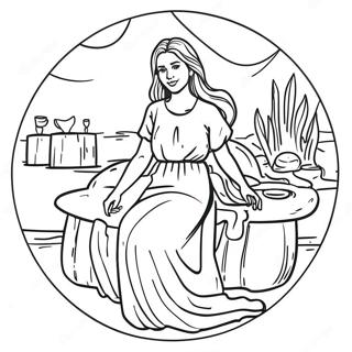 Beautiful Woman At The Well Coloring Page 62809-52011