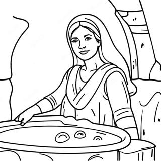 Beautiful Woman At The Well Coloring Page 62809-52012