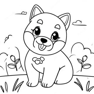 Cute Shiba Inu Puppy Coloring Page 62839-52025