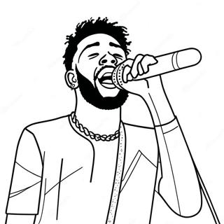 Brent Faiyaz Singing On Stage Coloring Page 62849-52048