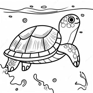 Realistic Sea Turtle Swimming Coloring Page 62858-52042