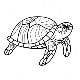 Realistic Sea Turtle Swimming Coloring Page 62858-52043