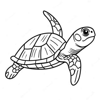 Realistic Sea Turtle Swimming Coloring Page 62858-52044