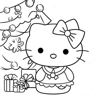 Hello Kitty Christmas Tree Coloring Page 6285-5021