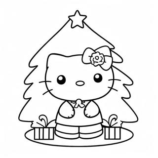 Hello Kitty Christmas Tree Coloring Page 6285-5022