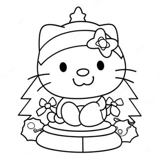 Hello Kitty Christmas Tree Coloring Page 6285-5023