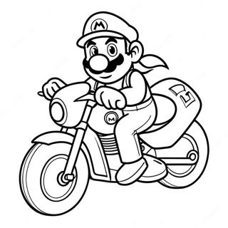 Mario On Motorcycle Racing Coloring Page 62908-52088