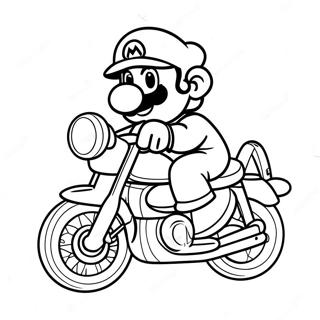 Mario On Cool Motorcycle Coloring Page 62909-52089