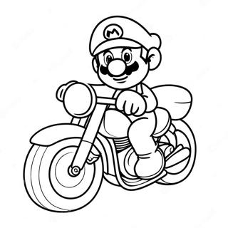 Mario On Cool Motorcycle Coloring Page 62909-52090