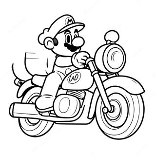 Mario On Cool Motorcycle Coloring Page 62909-52091