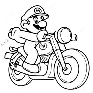 Mario On Cool Motorcycle Coloring Page 62909-52092