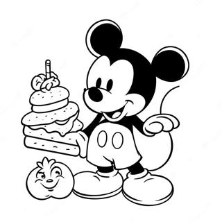 Mickey Mouse With Delicious Snacks Coloring Page 62939-52110