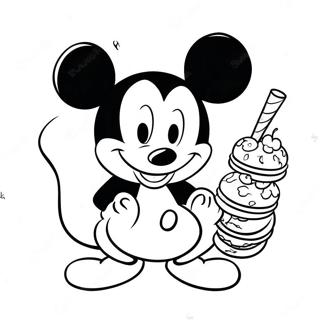 Mickey Mouse With Delicious Snacks Coloring Page 62939-52111