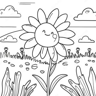 Sunny Flower Field Coloring Page 62949-52122