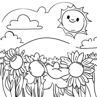 Sunny Flower Field Coloring Page 62949-52123