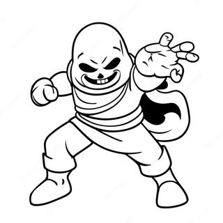 Ink Sans In Battle Pose Coloring Page 62989-52151