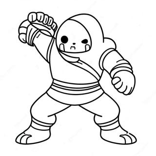 Ink Sans In Battle Pose Coloring Page 62989-52152