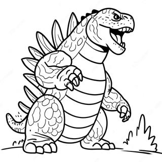 Godzilla Roaring Coloring Page 62-54